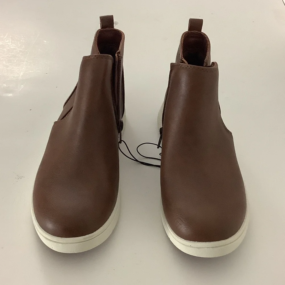 Cat & Jack Abram Boy’s Brown Faux Leather Dress Shoe Western Boot Zipper School